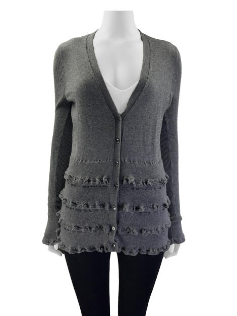 Cardigan Burberry Babados Cinza - ADV232 Original | Etiqueta Única