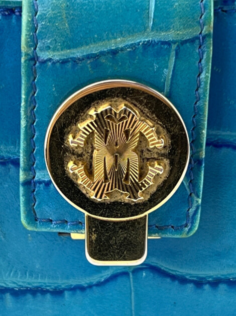 Carteira Class Roberto Cavalli Embossed Azul