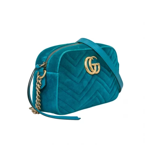 Bolsa com Alça Gucci Marmont Velvet Verde