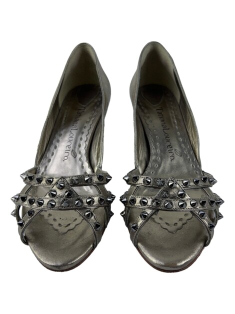Sapato de Salto Tatiana Loureiro Spikes Metalizado