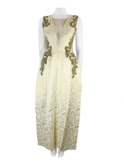 Vestido de Festa Patricia Bonaldi Bordado Dourado