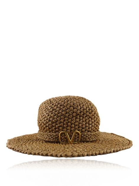 Chapéu Valentino Raffia VLogo Bege