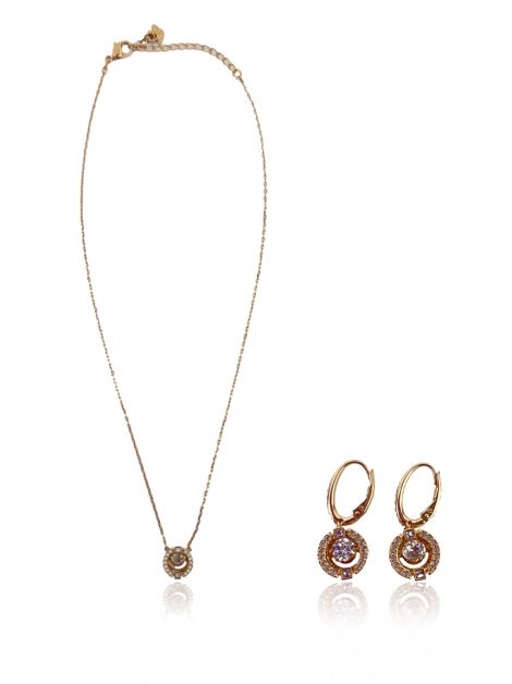 Conjunto Swarovski Cristais Dourado