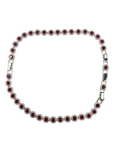 Conjunto Swarovski Pedras Vermelha