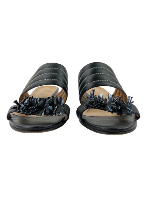 Rasteira Botti Franjas Preto