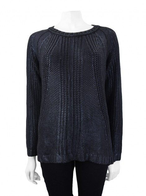 Blusa Thelure Tricot Metalizado Grafite