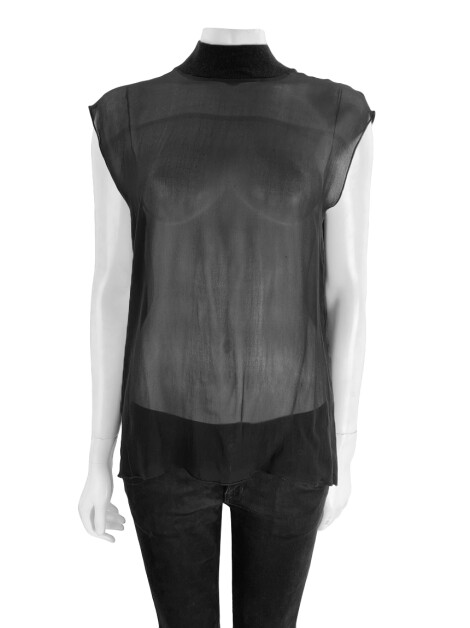 Blusa Maria Bonita Transparente Preta
