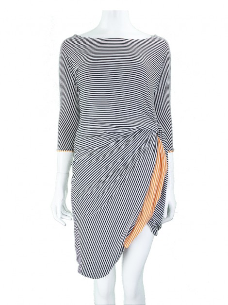Vestido Wymann Listrado Bicolor