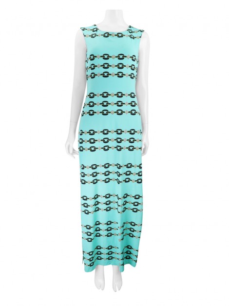 Vestido One Up Correntes Longo Azul