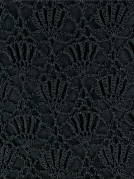 Vestido Giovana Crochet Franjas Preto