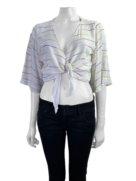 Blusa Sofia Listrada Branca