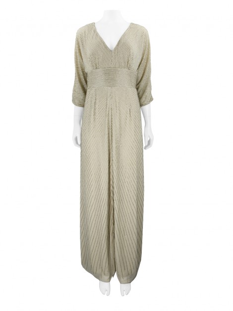 Vestido Aidan Mattox Bordado Nude
