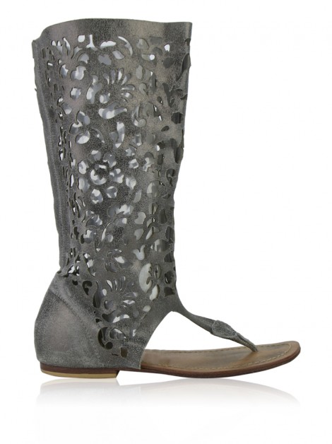 Rasteira Urban Boots Cano Longo Cinza