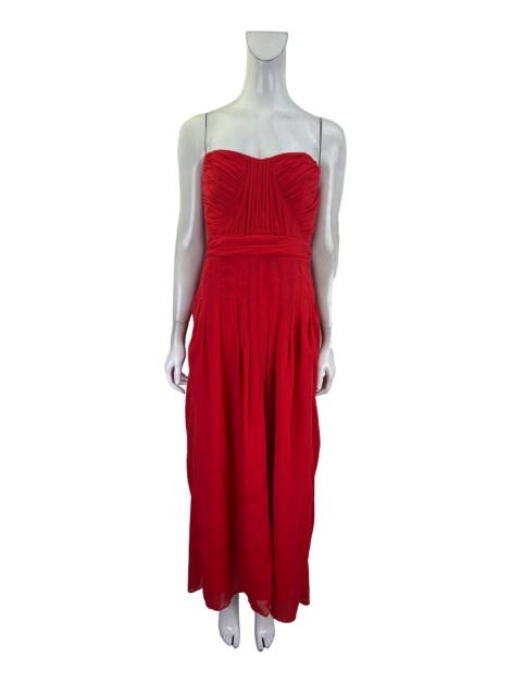 Vestido Badgley Mischka Tecido Vermelho
