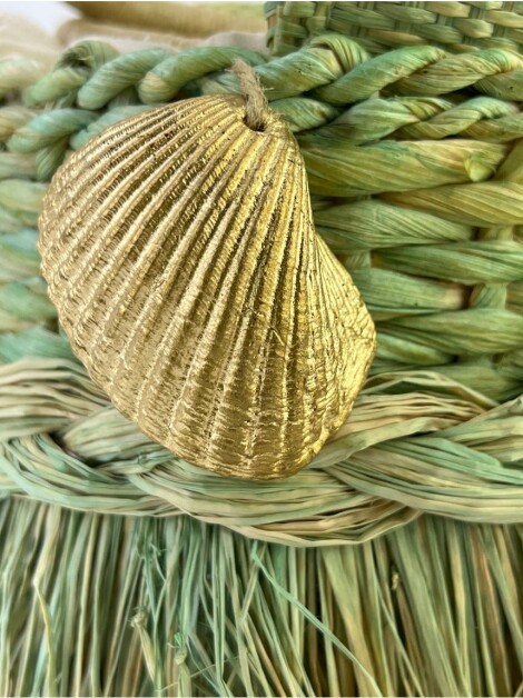 Bolsa Lis Fiaschi Conchiglia Bamboo Turquesa