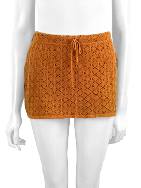 Saia Colcci Crochê Laranja