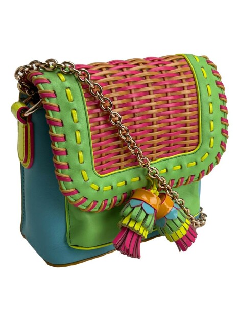 Bolsa com Alça Sophia Webster Spring Woven Couro Multicolor