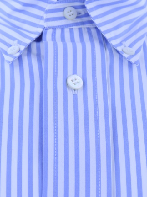 Camisa Façonnable Listras Azul e Branco Masculina