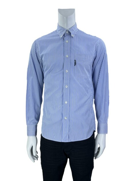 Camisa Façonnable Listras Azul