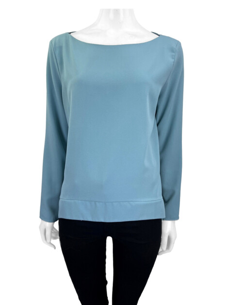Blusa Olympiah Manga Longa Azul