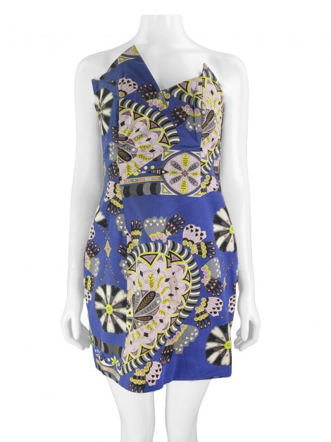 Vestido André Lima Estampado Azul