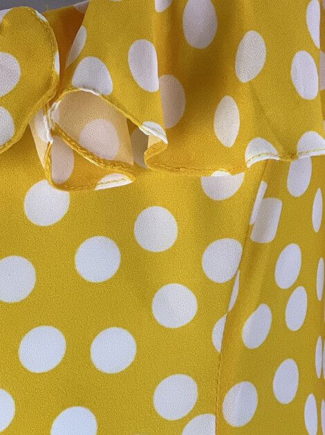 Vestido S Club Poá Amarelo