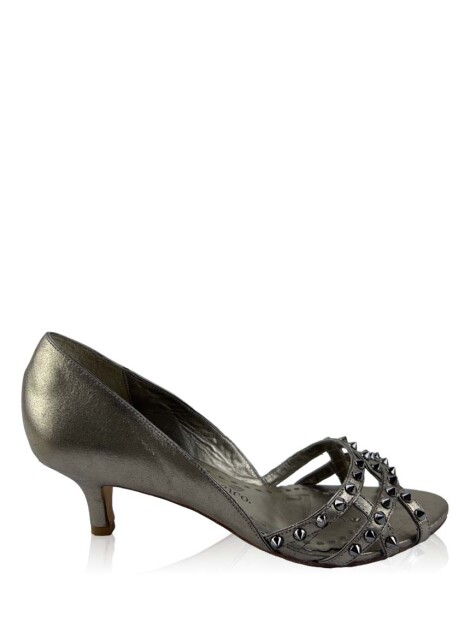 Sapato de Salto Tatiana Loureiro Spikes Metalizado