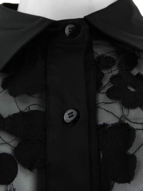 Camisa Lu Monteiro Renda Preta