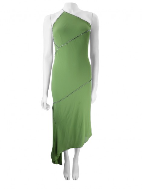 Vestido Barbara Bela Cristais Verde