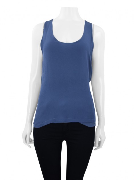 Blusa Maria Bonita Seda Amarração Azul