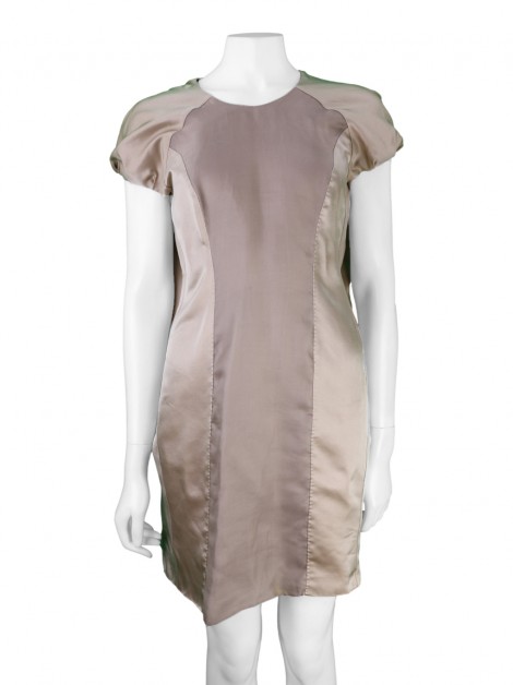Vestido Rabih Kayrouz Seda Marrom Claro