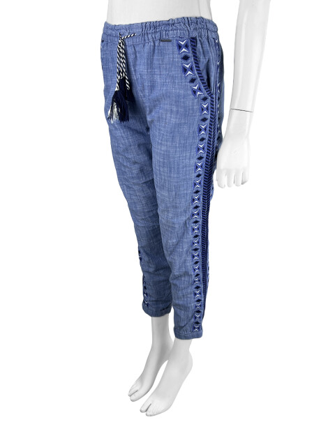 Calça Rapsodia Bordados Azul