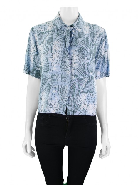 Blusa Batô Batô Estampa Phyton Azul