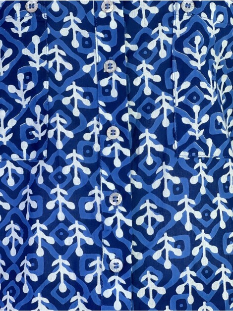 Camisa Erre Azul Estampada