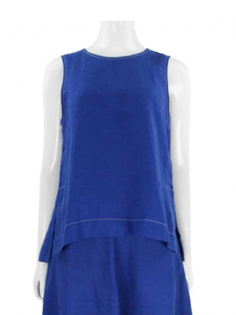 Blusa Sardina  Mica Linho Azul