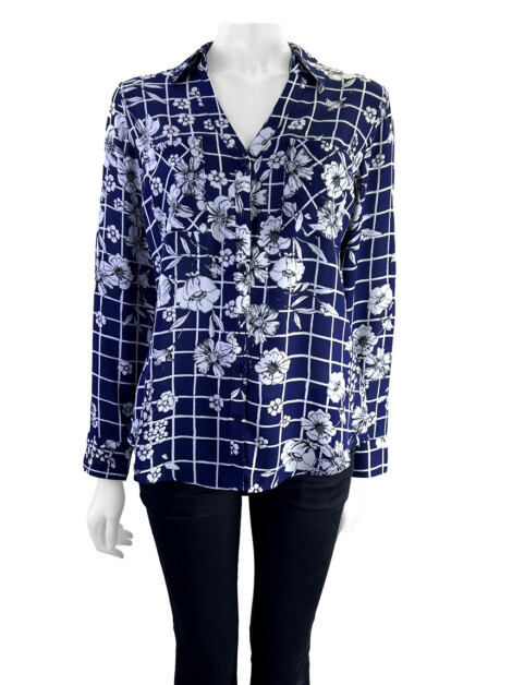 Camisa Express The Portofino Shirt Floral Azul Marinho