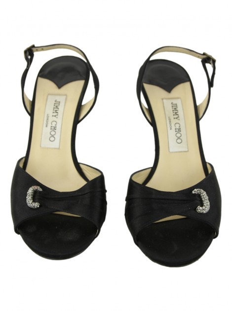 Sandália Jimmy Choo Cetim Preto