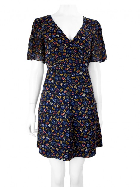 Vestido Madewell Azul Marinho Florido