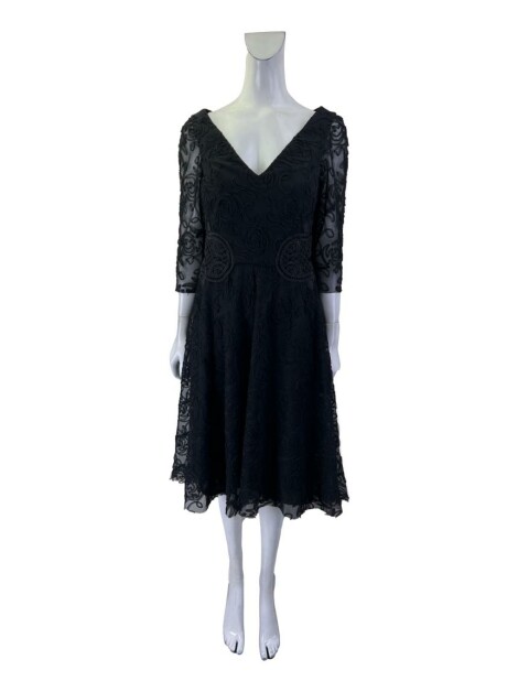 Vestido Barbara Bela Aplicações Preto