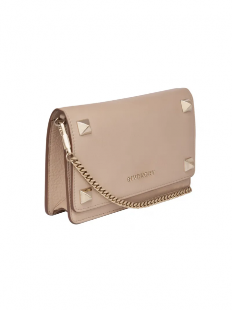 Clutch Givenchy Pandora Wallet On Chain Studs Couro Bege