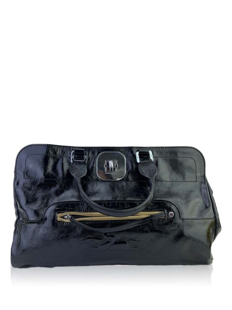 Bolsa com Alça Longchamp Verniz Preta