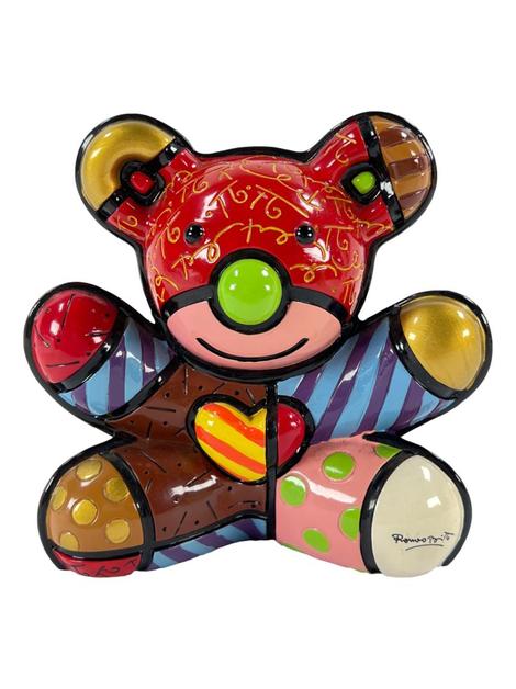 BRITTO Love Bear ハート マルチカラー 2ND EDITION Escultura Romero Britto Ceramica Love Bear Colorido - CRKN70