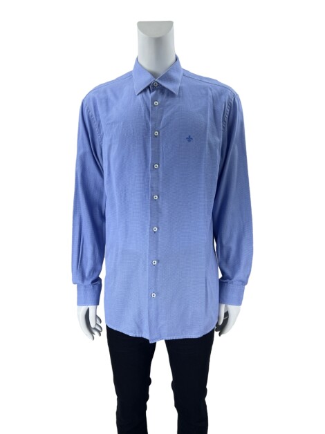 Camisa Dudalina Office Estampada Azul