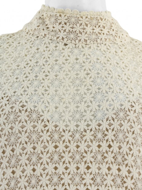 Blusa Resort Couture Tecido Texturizado Bege
