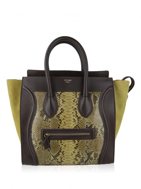 Bolsa Celine Luggage Mini Bi-Color Python Original - RPB5 | Etiqueta Única