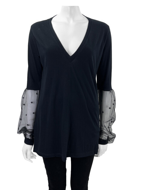 Blusa Andrea Bogosian Tule Preta