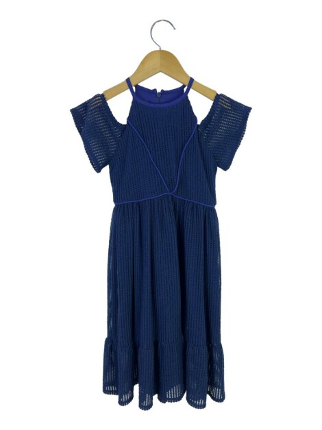 Vestido Sophia Hegg Texturizado Azul Marinho