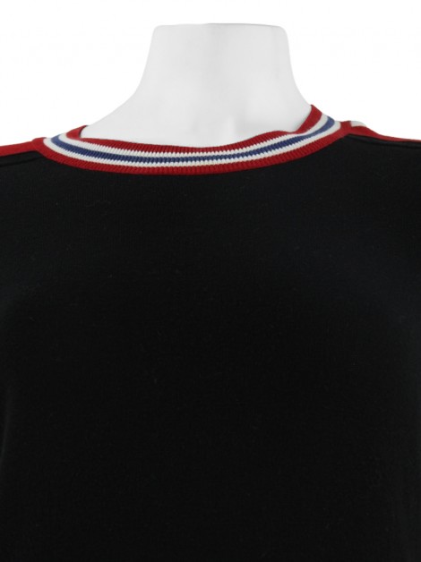 Vestido Love Moschino Tricot Preto Listras