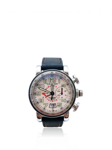 Relógio Graham Silverstone Luffield GMT Flyback Chronograph Limited Edition Automático Prateado