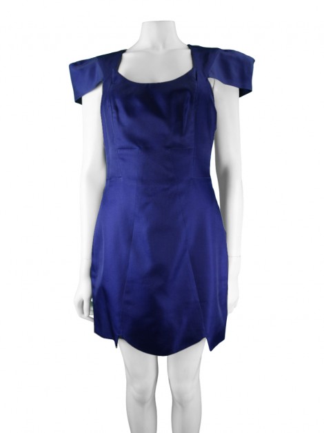 Vestido André Lima Acetinado Azul